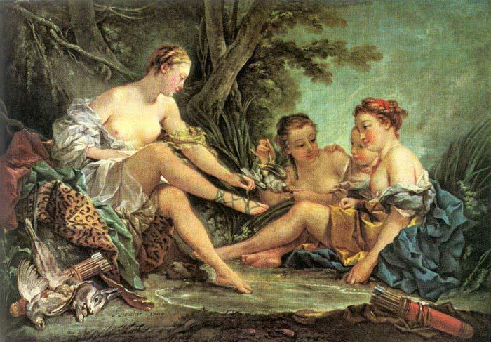 Francois Boucher Diana Resting after her Bath